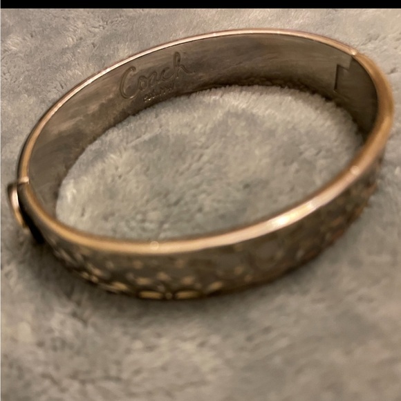 Authentic Coach signature Silver Hinge Bangle - Picture 5 of 8
